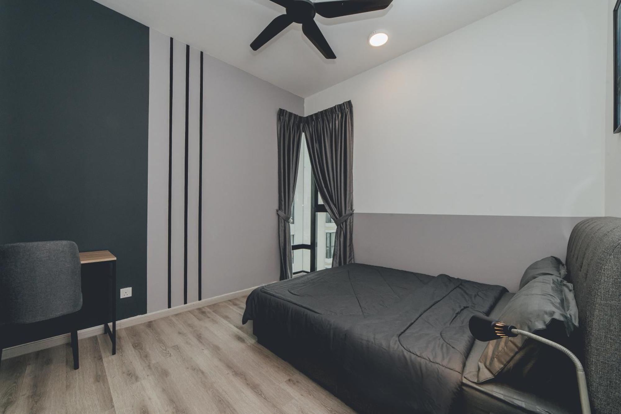 Mosaic Lush Grey Nest 3br 8pax W Bathtub Near Midvalley Apartemen