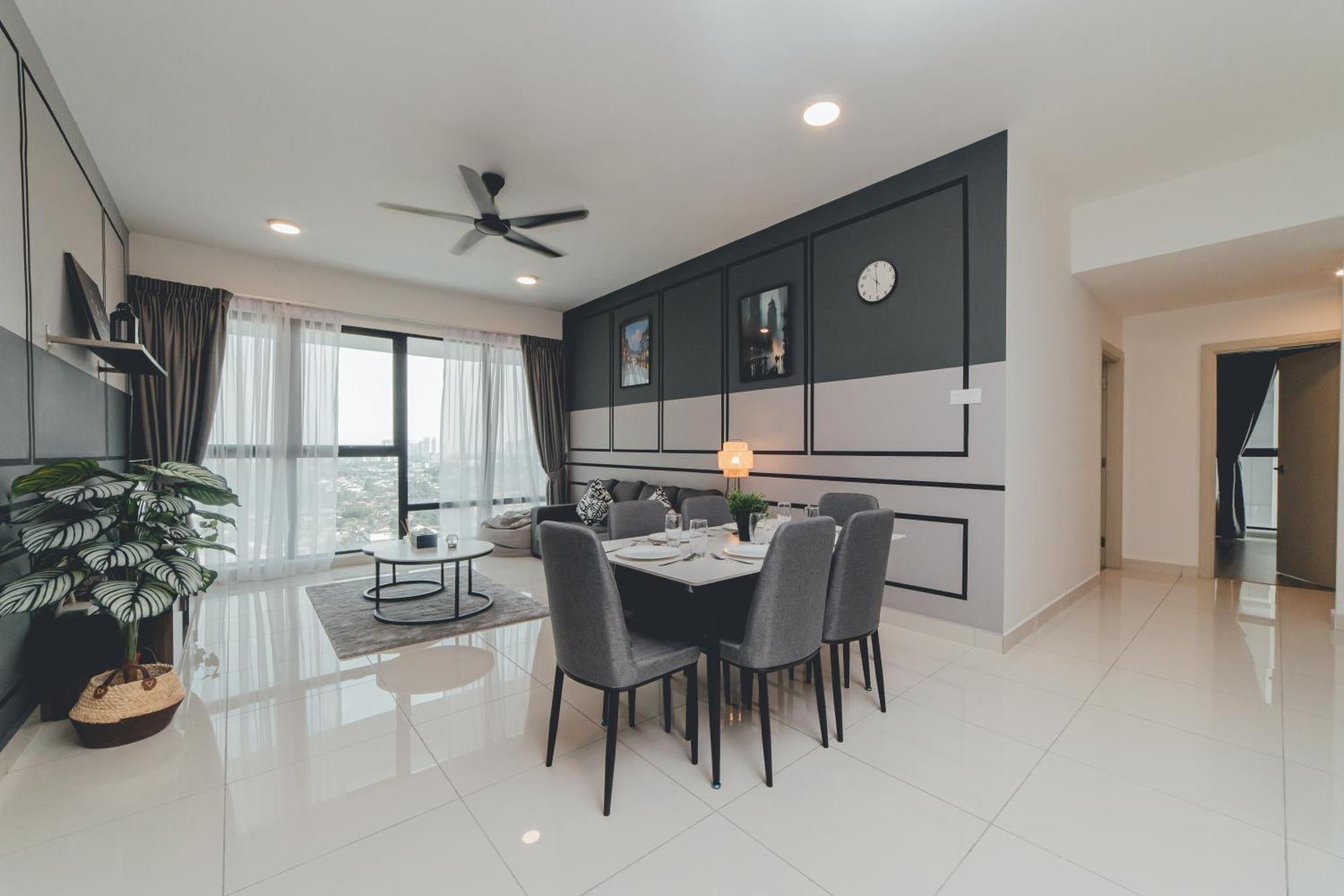 Apartemen Mosaic Lush Grey Nest 3br 8pax W Bathtub Near Midvalley Johor Bahru